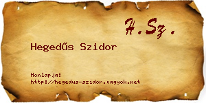 Hegedűs Szidor névjegykártya