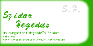 szidor hegedus business card